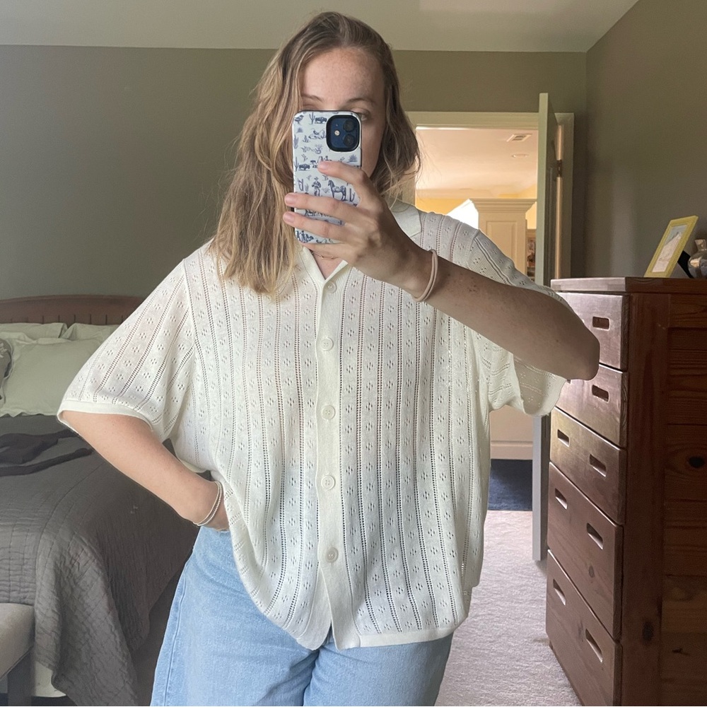 Rollas Milan Knit Shirt in Buttercream